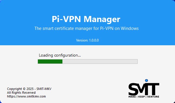 Splash screen PiVPN Windows Manager